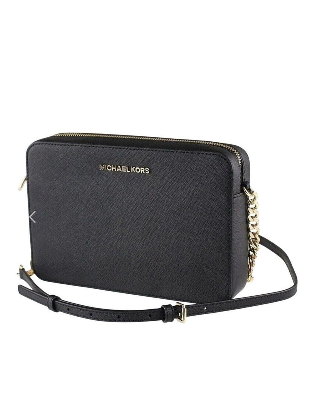 Michael Kors Jet Set Large Black Saffiano Leather Crossbody Bag - Picture 8 of 8